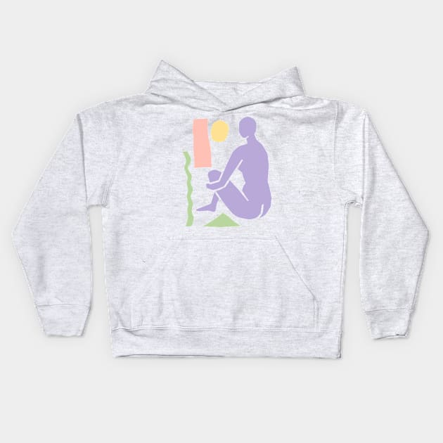 Aesthetic Pastel Modern Art Abstract Matisse Inspired Design 4 Kids Hoodie by shopY2K